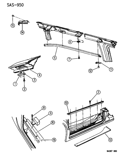 1994 Dodge Caravan Quarter Panel Diagram 3 - Thumbnail