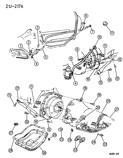 1996 Dodge Ram 2500 Vehicle Speed Sensor, Transmission Output (24Mm) Diagram for 6501701