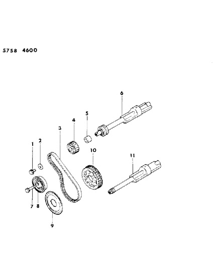 1986 Chrysler Conquest Balance Shafts Diagram 1 - Thumbnail