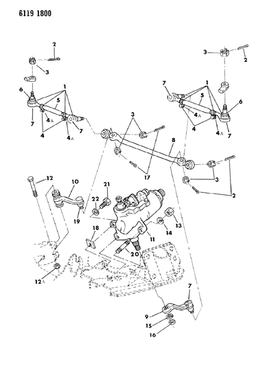 1986 Dodge Diplomat Center Link Diagram for 3815727