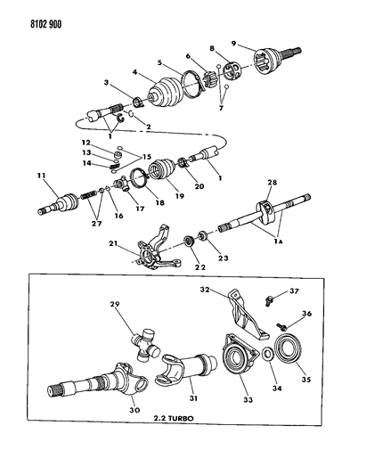 1988 Dodge Dynasty Boot Kit Diagram for 4384825