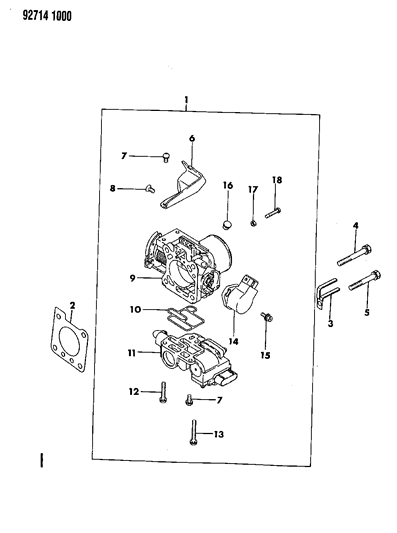1993 Dodge Ram 50 Throttle Position Sensor Diagram for MD614375