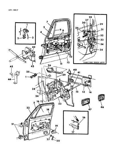 1984 Dodge W150 Run Channel, Front Diagram for 4354047