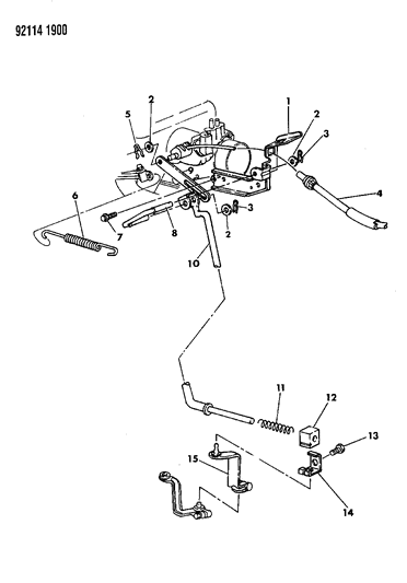 1992 Chrysler Town & Country Throttle Cable Diagram for 4459075