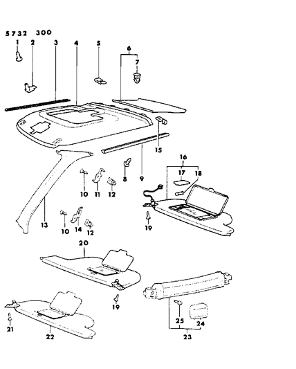 1985 Chrysler Conquest Insert, Trim Diagram for MA127993
