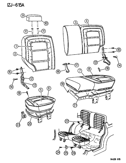 1996 Jeep Grand Cherokee Radiator Screw Diagram for 6100548