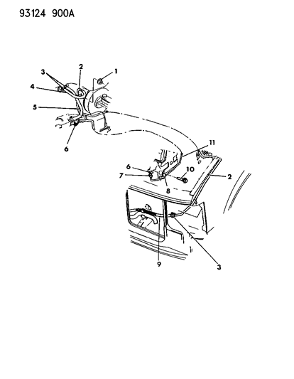 1993 Dodge Caravan Plumbing - Heater Diagram 1 - Thumbnail