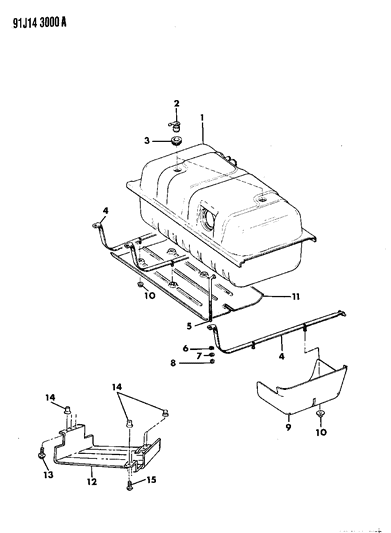 1991 Jeep Comanche Skid Plate Diagram for 52002810