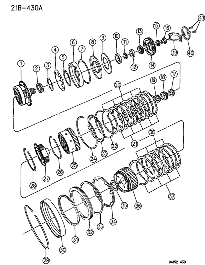 1994 Chrysler LeBaron GTC Gear Train Diagram