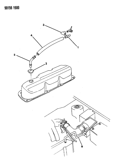 1990 Chrysler New Yorker Base Model Crankcase Ventilation Diagram 2 - Thumbnail