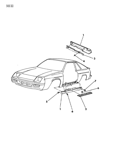 1985 Dodge Omni Ground Effects Package - Exterior View Diagram 3 - Thumbnail