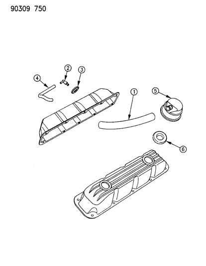 1993 Dodge Ram Wagon Crankcase Ventilation Diagram 3 - Thumbnail