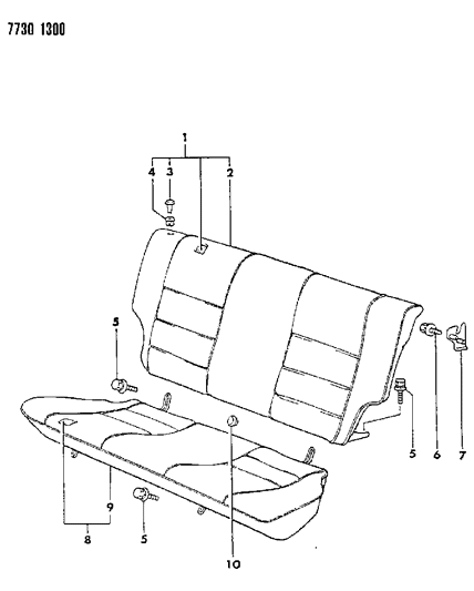 1987 Dodge Colt Rear Seat Diagram 2 - Thumbnail