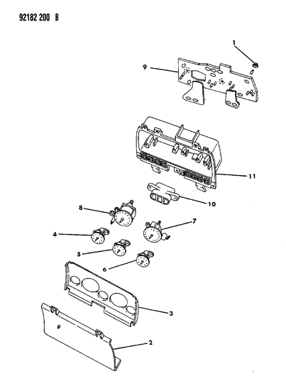 1992 Dodge Shadow Instrument Panel Cluster Diagram