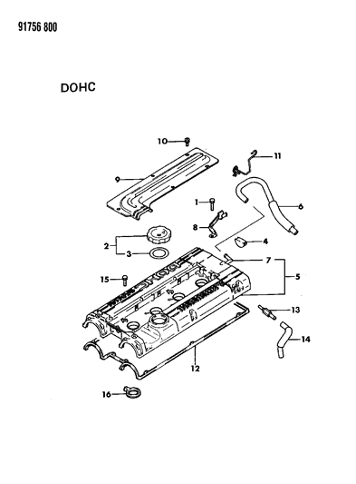 1991 Dodge Stealth Cylinder Head & Cover Diagram 3 - Thumbnail
