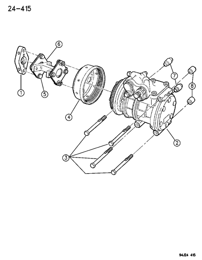 1995 Jeep Cherokee Cup A/C Drive Diagram for 4797754
