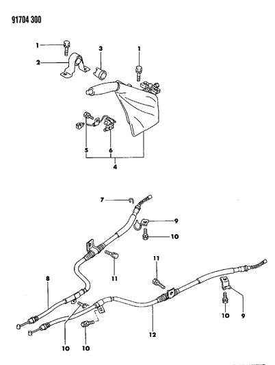 1991 Dodge Stealth Parking Brake Controls Diagram 2 - Thumbnail