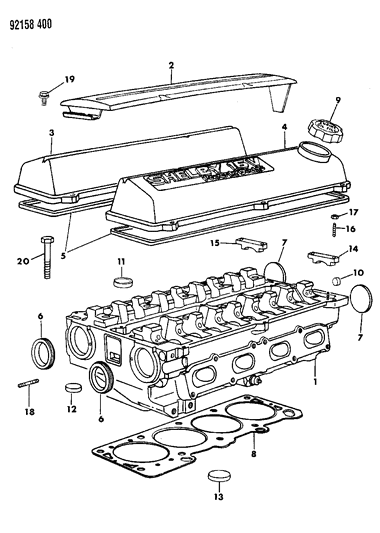 1992 Chrysler LeBaron Sedan Cylinder Head Diagram 1 - Thumbnail