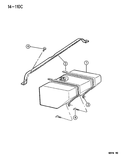 1994 Dodge Viper Fuel Tank Mount Strap Diagram for 4848282