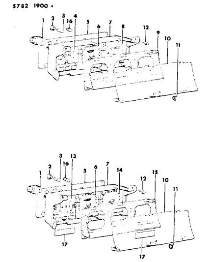 1985 Dodge Ram 50 Cluster, Instrument Panel Diagram 2 - Thumbnail