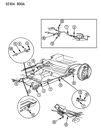 1993 Dodge Spirit Parking Brake Control Diagram for 4423681