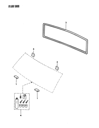 1986 Jeep Comanche Seal, Window Diagram