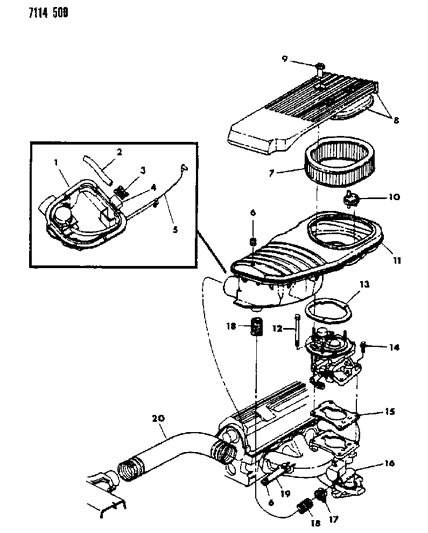 1987 Chrysler LeBaron Base Air Cleaner Diagram 4 - Thumbnail
