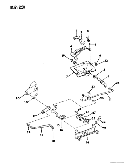 1991 Jeep Comanche Controls, Shift Diagram 2 - Thumbnail