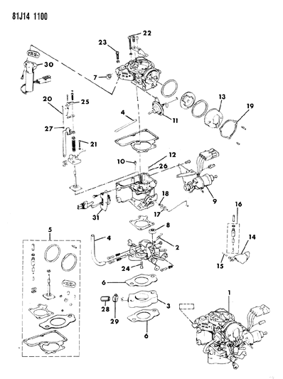 1986 Jeep Wrangler Carburetor & Component Parts Diagram 2 - Thumbnail