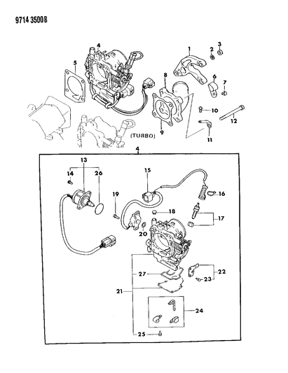 1989 Dodge Colt Switch Kit, Throttle Body Idle Diagram for MD614216
