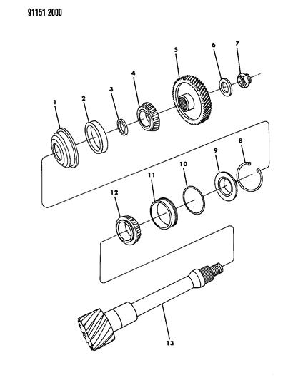 1991 Chrysler LeBaron GTC Shaft - Transfer Diagram 2 - Thumbnail
