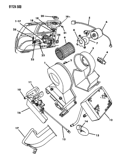 1991 Dodge Caravan Heater Unit Diagram 2 - Thumbnail