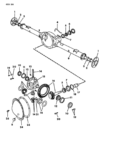 1984 Chrysler Fifth Avenue Axle, Rear, With Differential And Carrier Diagram 2 - Thumbnail