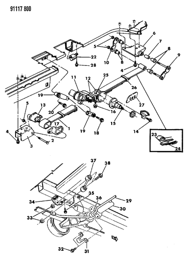 1991 Dodge Grand Caravan Stabilizer Bar Bushing, Rear Diagram for 4626015
