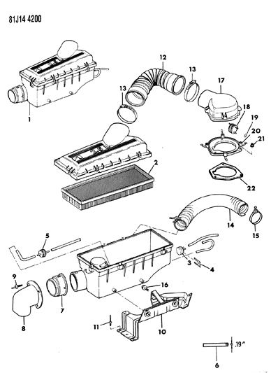 1986 Jeep Comanche Air Cleaner Diagram 1 - Thumbnail