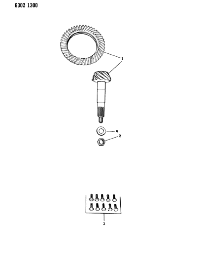 1987 Dodge D150 Gear & Pinion Kit - Front Axles Diagram 1 - Thumbnail