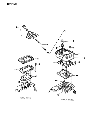 1988 Dodge Dakota Isolator, Bezel, Manual Transmission, 1989 Diagram for 4471618