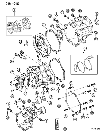 1995 Jeep Wrangler Case , Adapter / Extension & Miscellaneous Parts Diagram 2 - Thumbnail