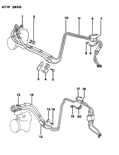 1984 Dodge Ram 50 Hose & Attaching Parts - Power Steering Diagram 1 - Thumbnail
