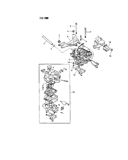 1987 Dodge Aries Carburetor, Gaskets And Attaching Parts Diagram