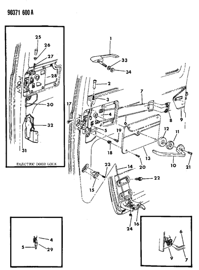 1990 Dodge Ram Van Latch Clip, Rear Diagram for 4498070
