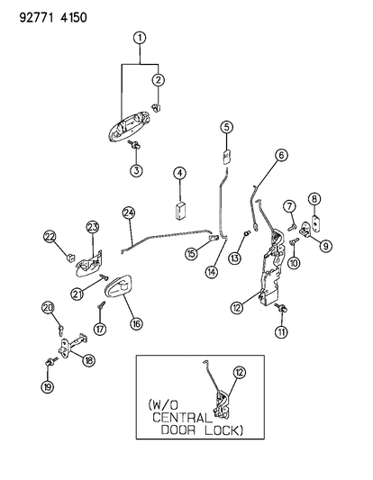 1994 Dodge Colt Door, Front Handles And Controls Diagram 1 - Thumbnail