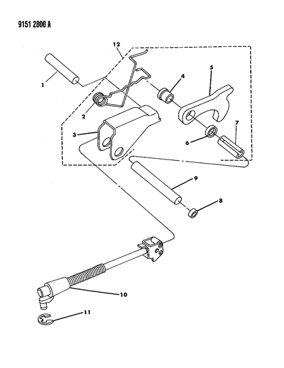 1989 Dodge Spirit Rod Assembly, Transmission Parking Sprag Diagram for 4431634