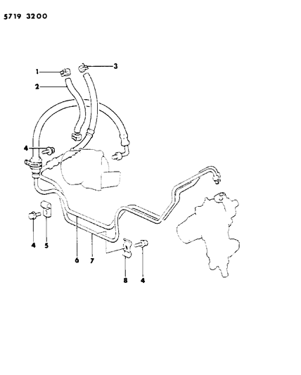 1986 Dodge Ram 50 Hose & Attaching Parts - Power Steering Diagram 3 - Thumbnail