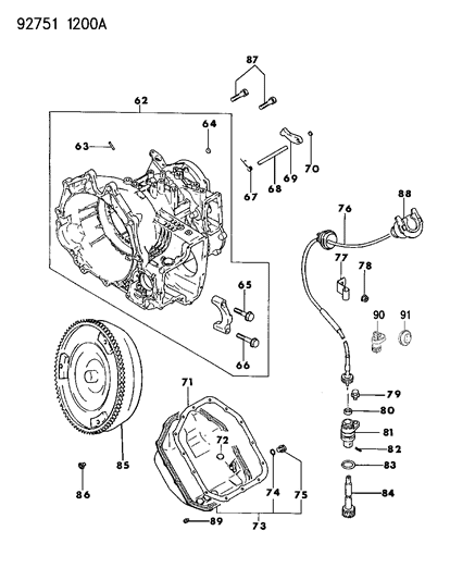 1994 Dodge Colt Case & Miscellaneous Parts of Automatic Transmission Diagram 6 - Thumbnail