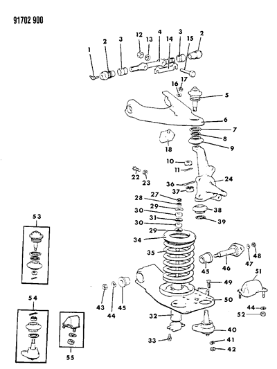 1991 Dodge Ram 50 Suspension - Front Diagram 2 - Thumbnail