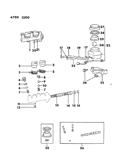 1984 Dodge Colt Pad, Brake Oil Reservoir Hose, Use Up To Sept. 1988 Diagram for MB134773
