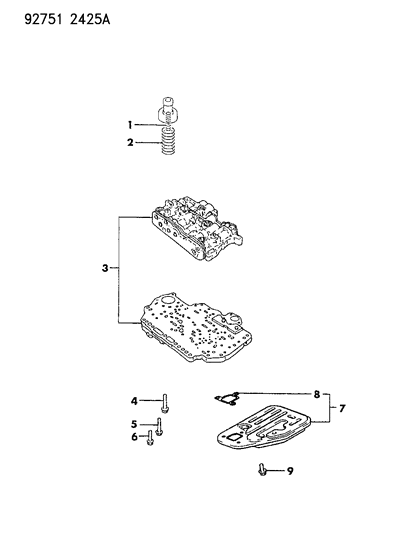 1994 Dodge Colt Valve Body & Components Diagram 6 - Thumbnail