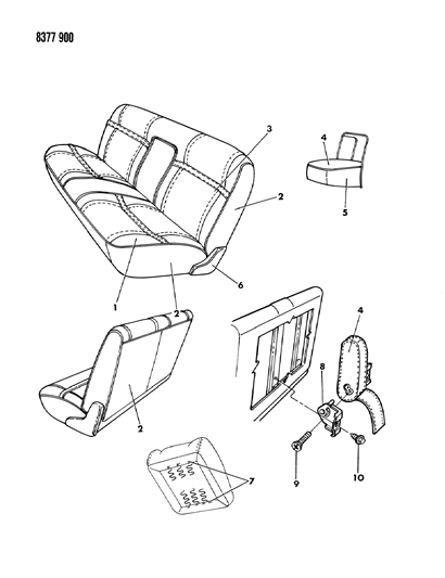 1989 Dodge Dakota Front Seat Diagram 2 - Thumbnail