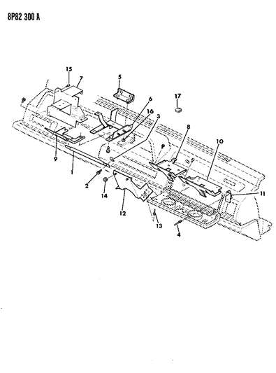 1992 Dodge Monaco Instrument Panel Braces & Brackets Diagram